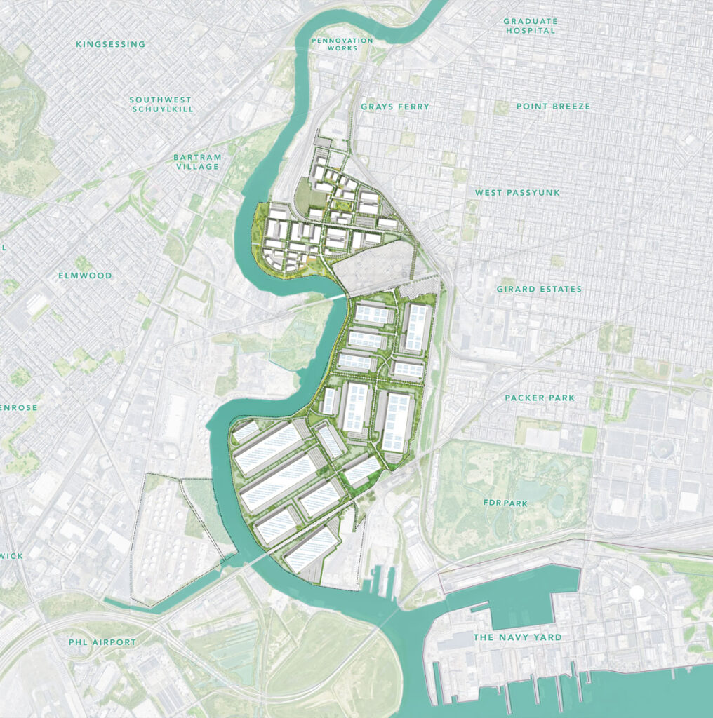 Map graphic of The Bellweather District's industrial campus location